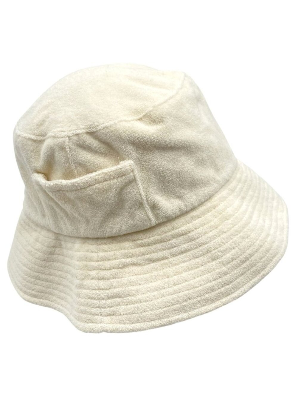 Lack of Color M/L Cream Cotton Terry Cloth Bucket Hat Wide Brim Coastal Resort